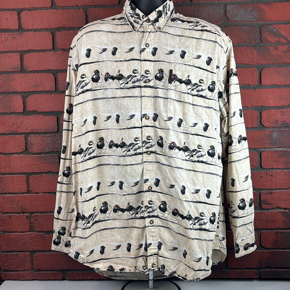 North River Shirt Mens Large‎ & Tall Duck Print Button Down